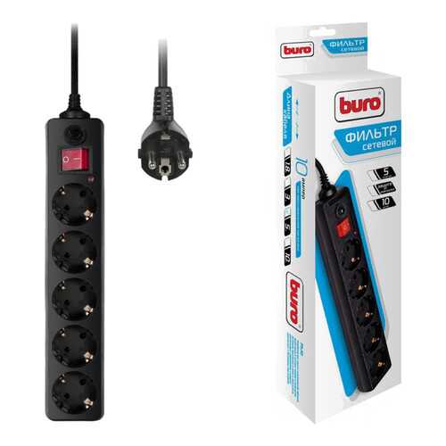 Сетевой фильтр BURO 500SH-5-B, 5 розеток, 5 м, Black в Норд