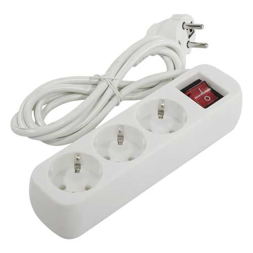 Удлинитель Defender S318, 3 розетки, 1,8 м, White в Норд